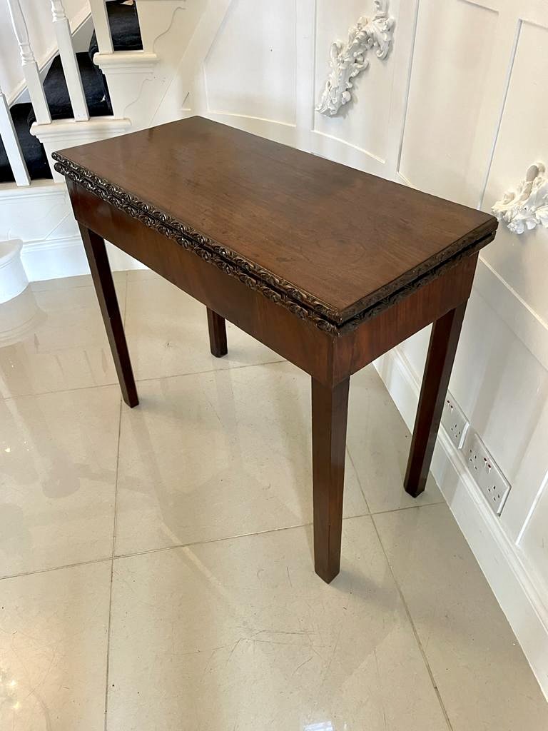 Antique 18th Century George III Chippendale Mahogany Carved Card/Side Table - Image 5
