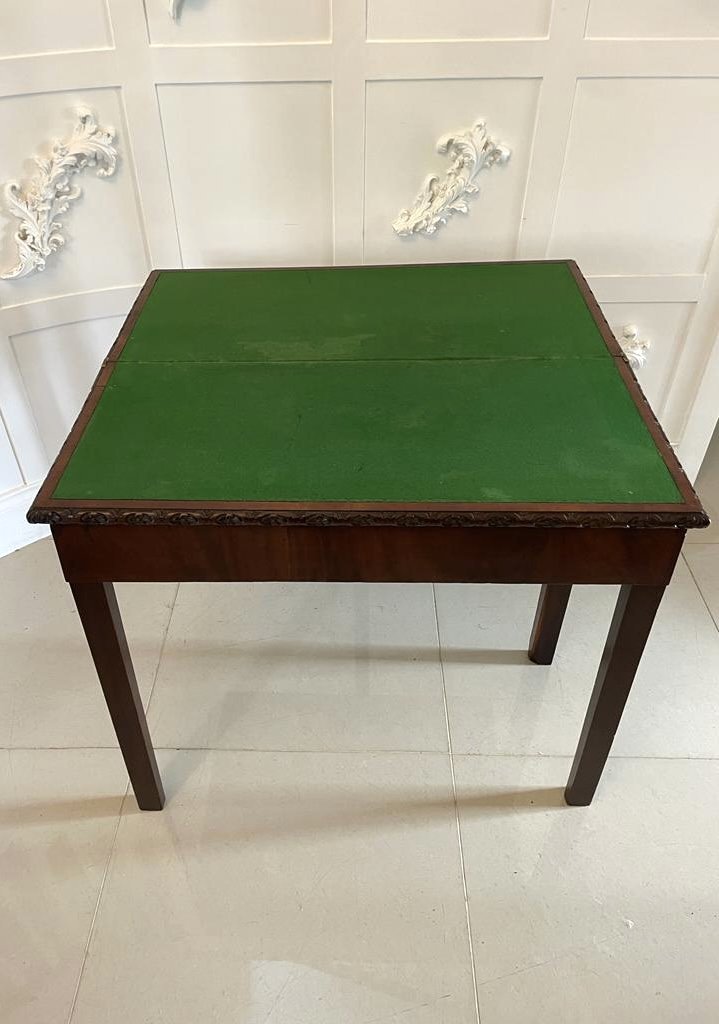 Antique 18th Century George III Chippendale Mahogany Carved Card/Side Table - Image 10