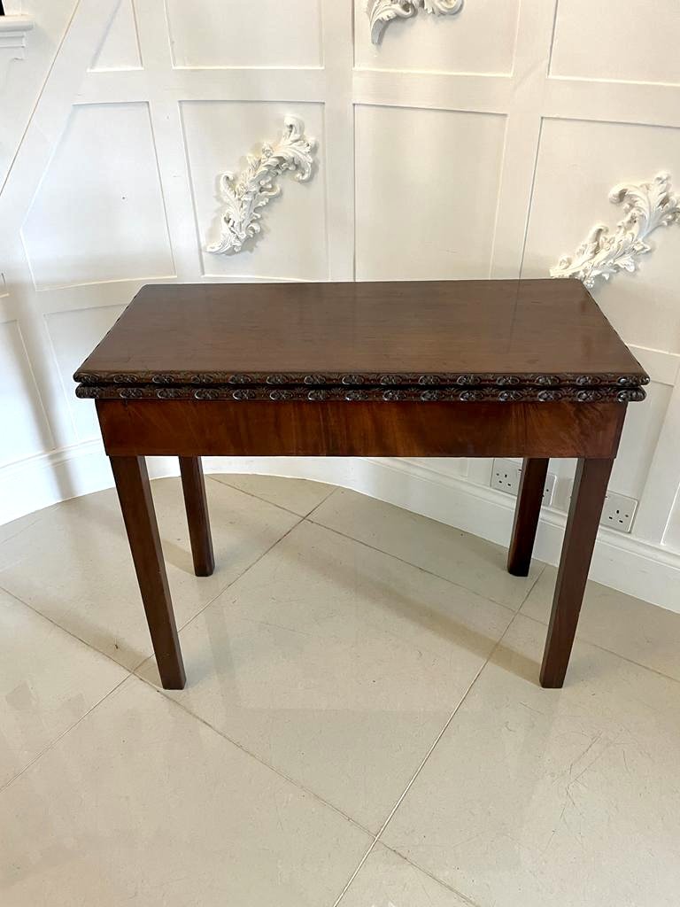 Antique 18th Century George III Chippendale Mahogany Carved Card/Side Table