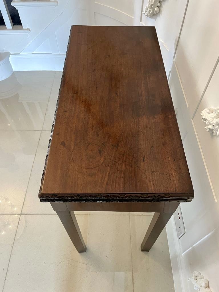 Antique 18th Century George III Chippendale Mahogany Carved Card/Side Table - Image 7