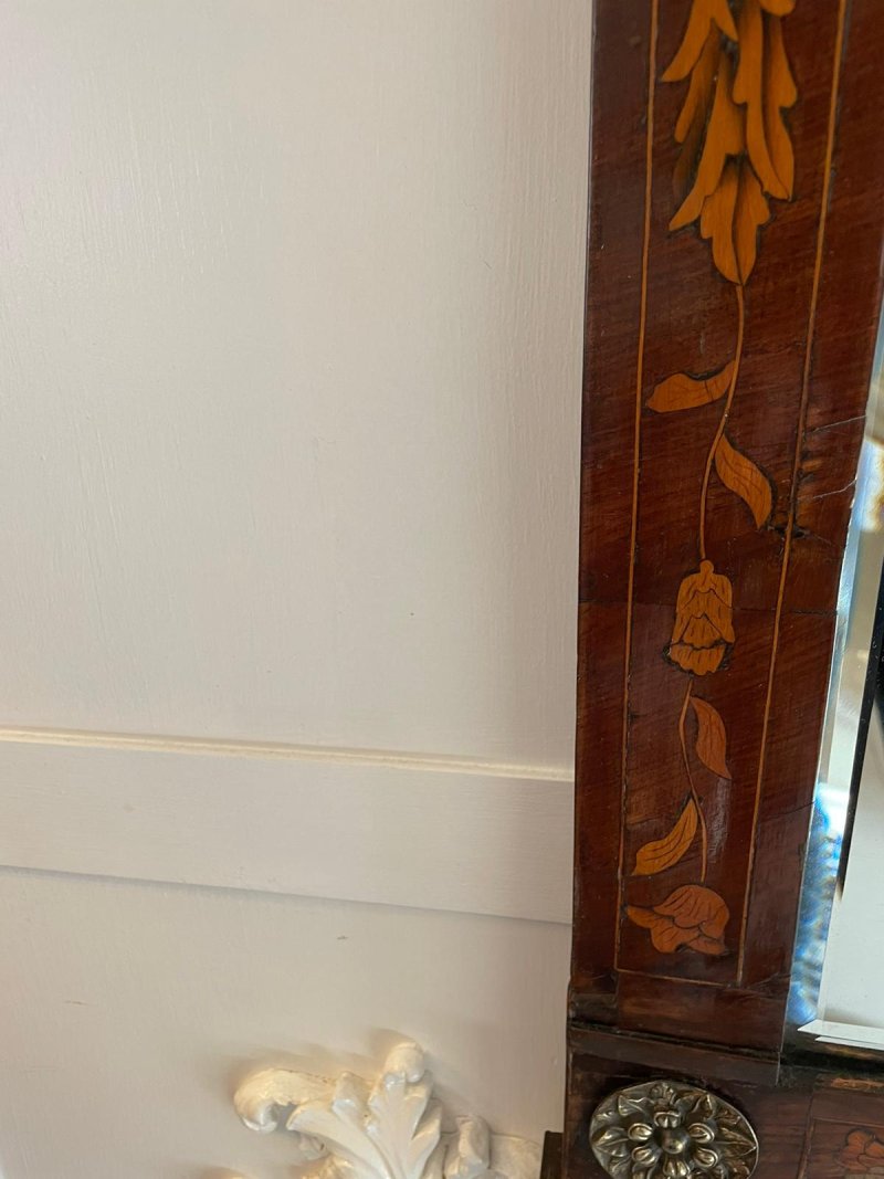 Outstanding Quality Antique George III Dutch Marquetry Mahogany Inlaid Wall Mirror - Image 4