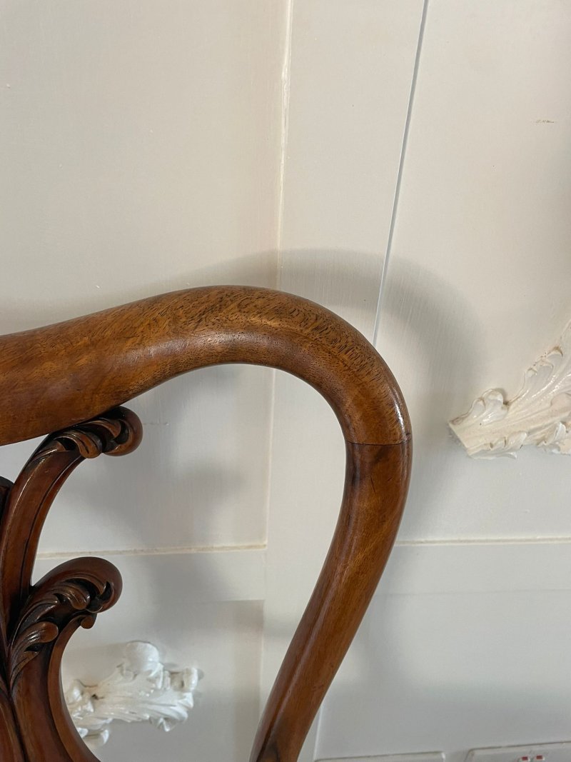 Pair of Antique Victorian Quality Carved Walnut Side Chairs - Image 10