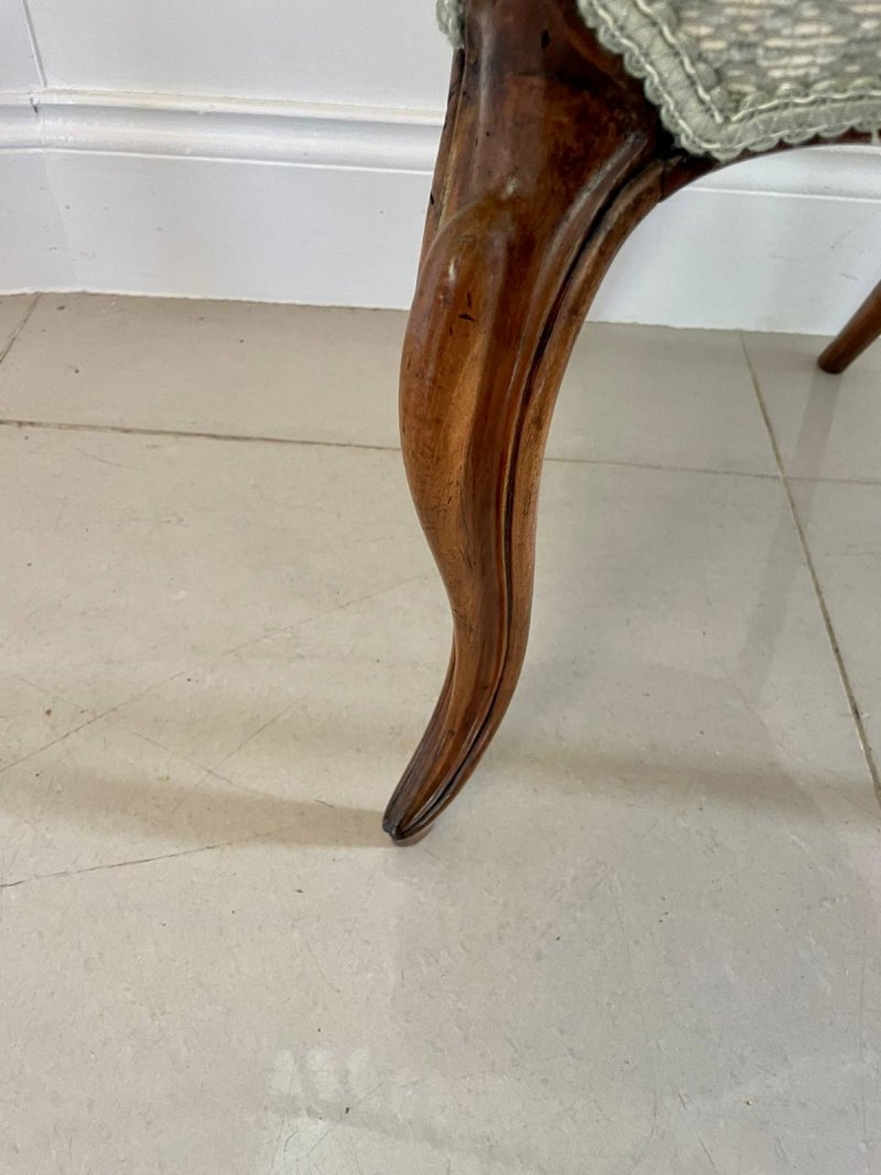 Pair of Antique Victorian Quality Carved Walnut Side Chairs - Image 13