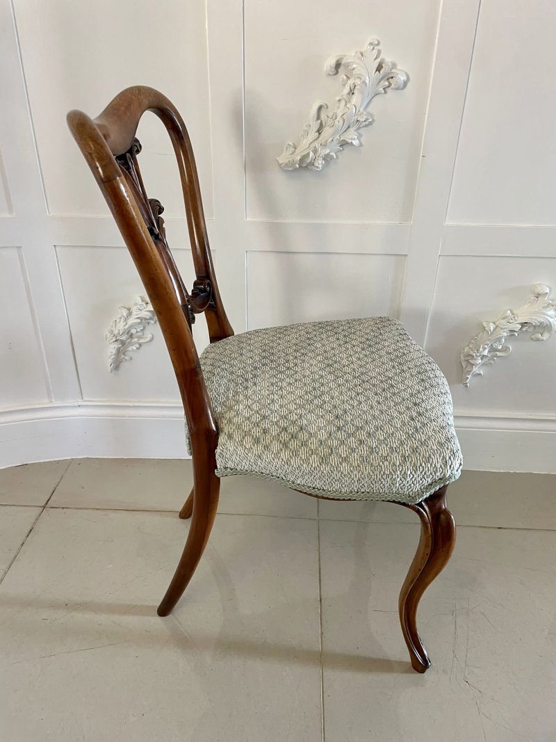Pair of Antique Victorian Quality Carved Walnut Side Chairs - Image 5