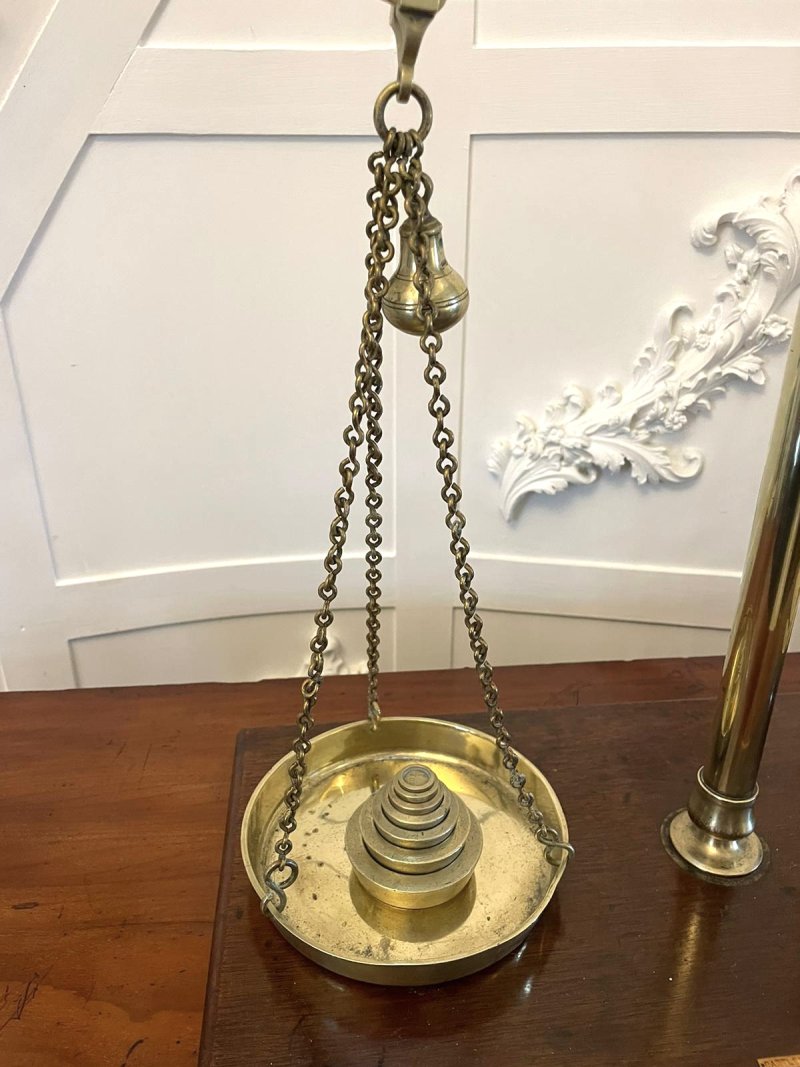 Antique Pair of Brass Scales Bartlett & Sons. - Image 8