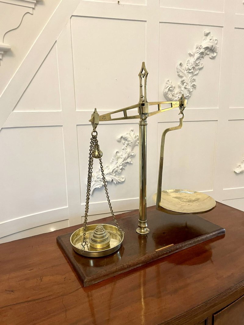 Antique Pair of Brass Scales Bartlett & Sons. - Image 2
