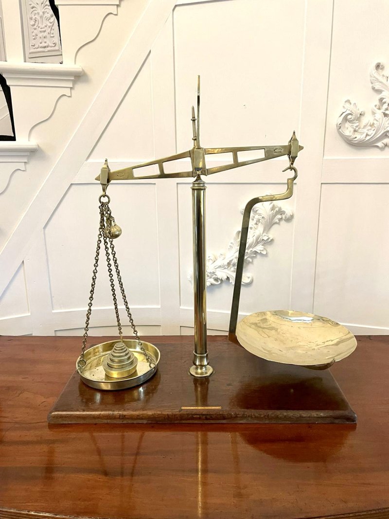 Antique Pair of Brass Scales Bartlett & Sons.