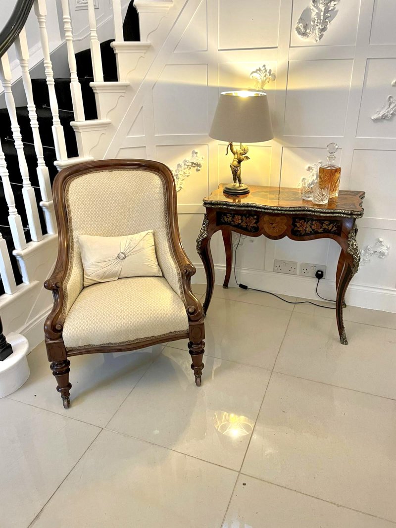 Fine Quality Antique Victorian French Kingwood Marquetry Inlaid Ormolu Mounted Card/Side Table - Image 14