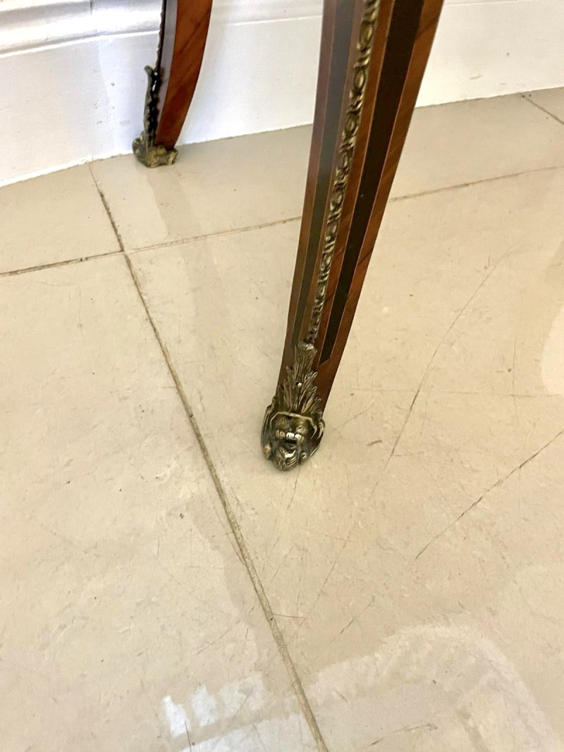 Fine Quality Antique Victorian French Kingwood Marquetry Inlaid Ormolu Mounted Card/Side Table - Image 18
