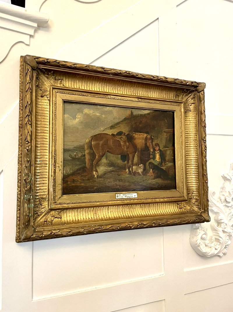 Antique Victorian Quality Oil Painting by C R Breytle - Image 2