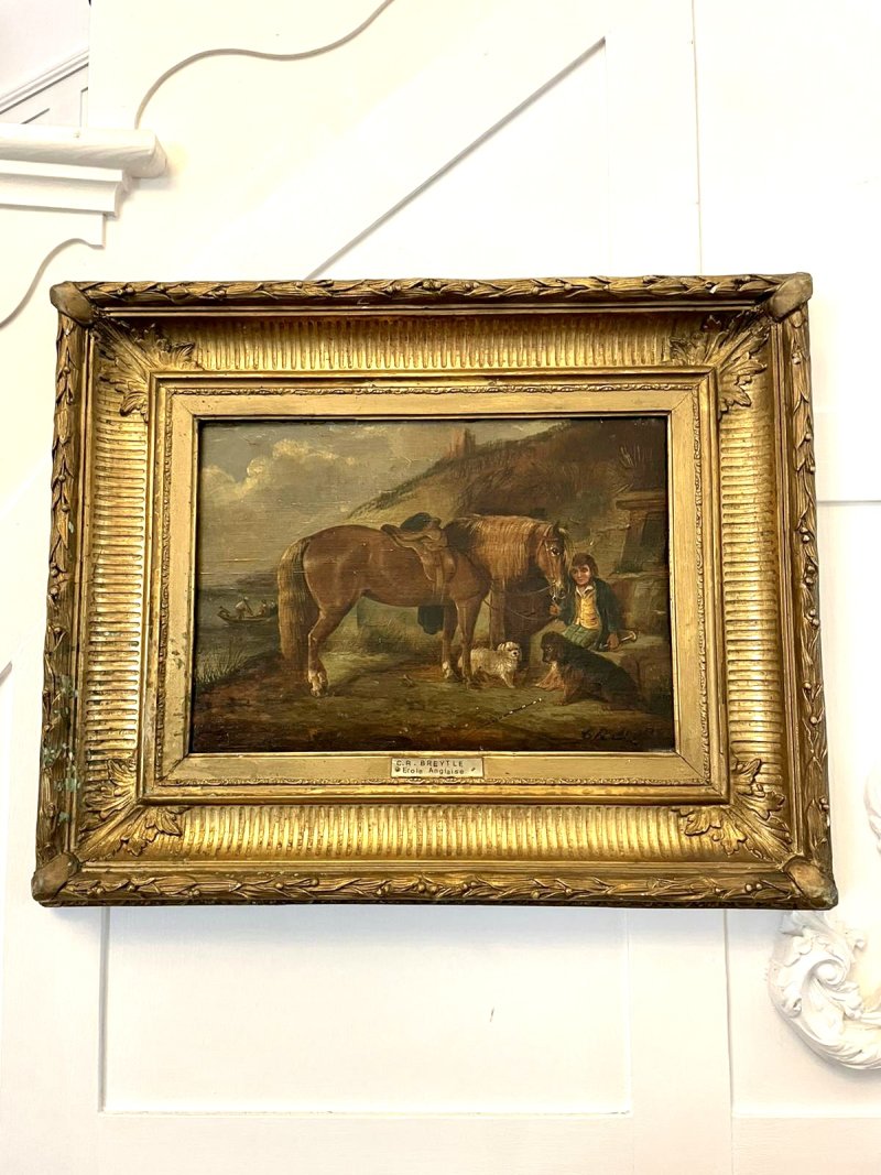 Antique Victorian Quality Oil Painting by C R Breytle