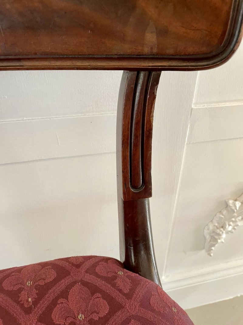 Fine Set of 6 Antique Regency Quality Mahogany Library Chairs By Gillows - Image 8