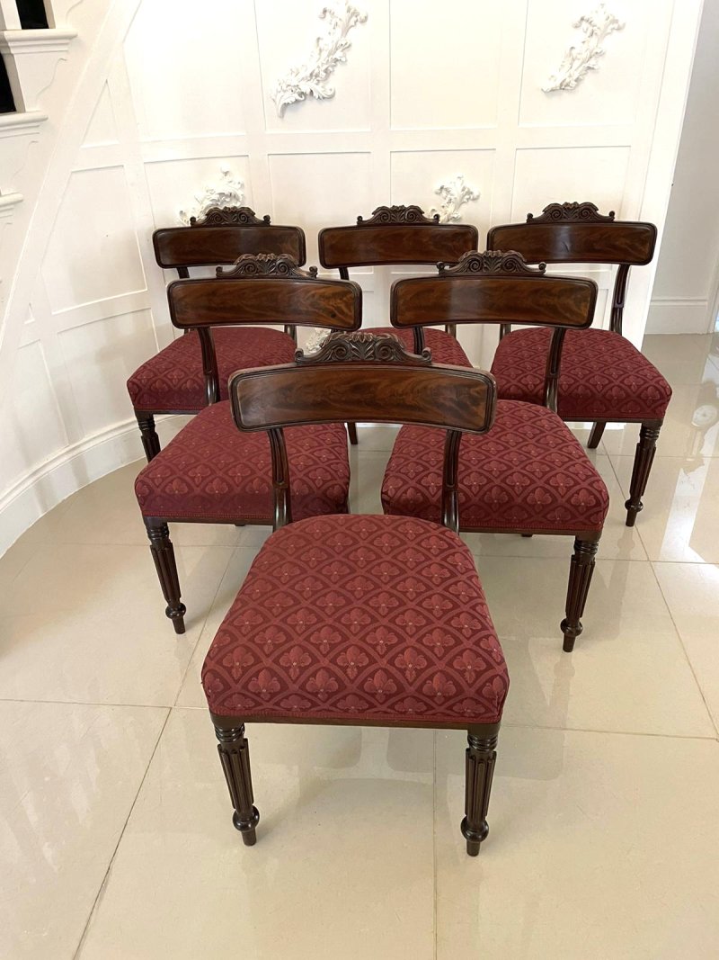 Fine Set of 6 Antique Regency Quality Mahogany Library Chairs By Gillows - Image 2