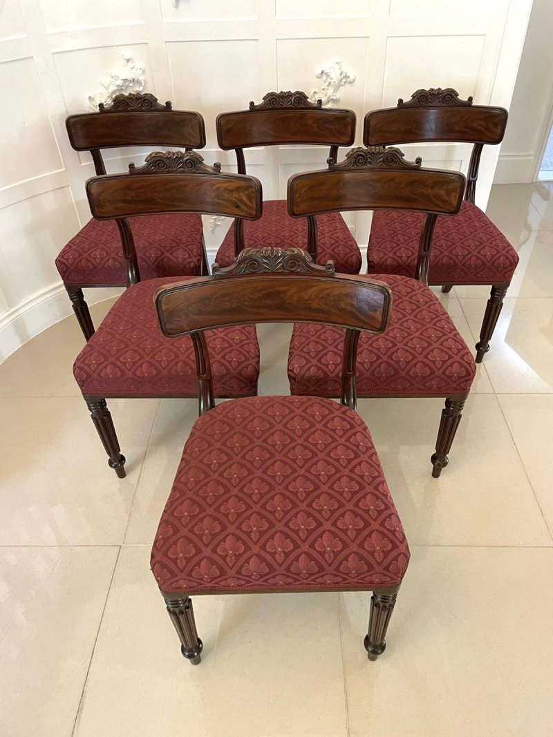 Fine Set of 6 Antique Regency Quality Mahogany Library Chairs By Gillows - Image 3