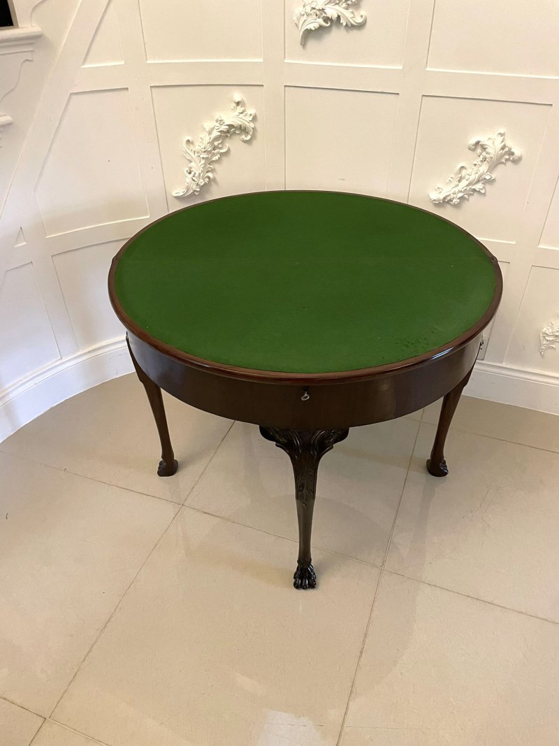 Unusual 18th Century Antique George III Quality Mahogany Irish Triple Top Card/Side Table - Image 10