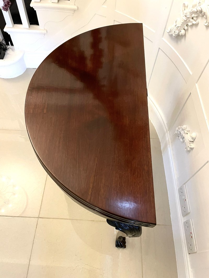 Unusual 18th Century Antique George III Quality Mahogany Irish Triple Top Card/Side Table - Image 7
