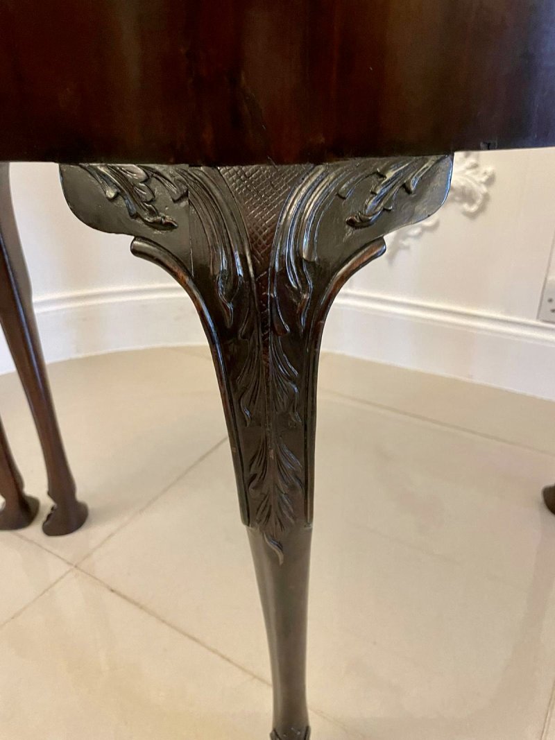 Unusual 18th Century Antique George III Quality Mahogany Irish Triple Top Card/Side Table - Image 13