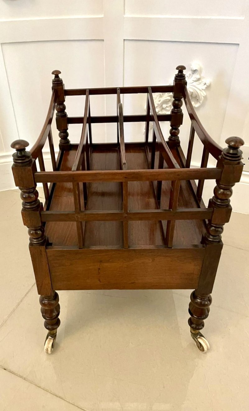 Antique George III Quality Mahogany Freestanding Canterbury - Image 4