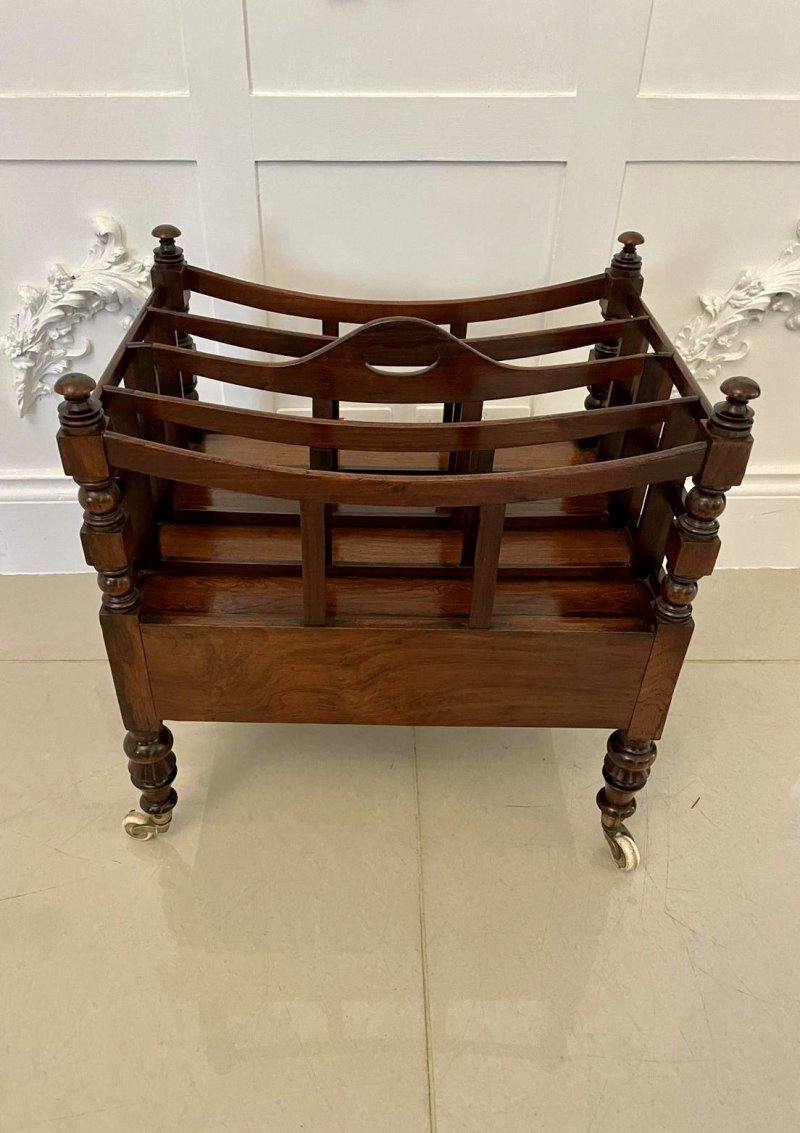 Antique George III Quality Mahogany Freestanding Canterbury - Image 5