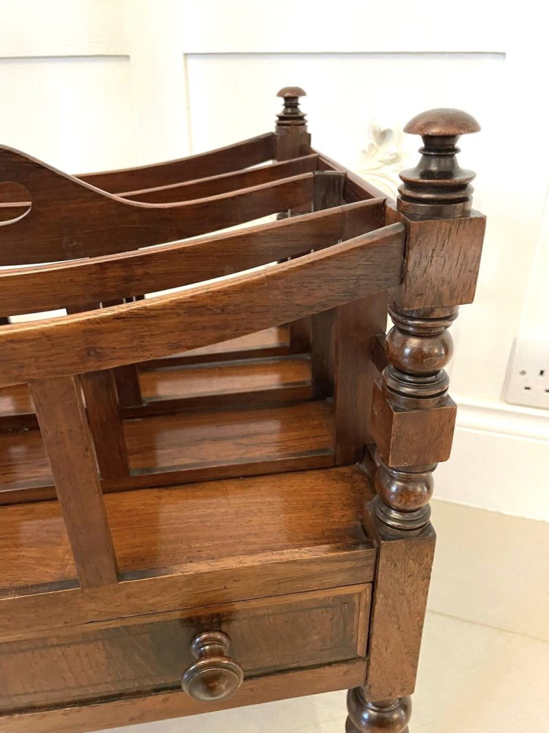 Antique George III Quality Mahogany Freestanding Canterbury - Image 6