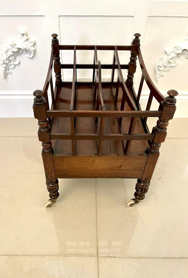 Antique George III Quality Mahogany Freestanding Canterbury - Image 3