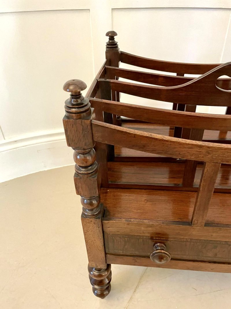 Antique George III Quality Mahogany Freestanding Canterbury - Image 7