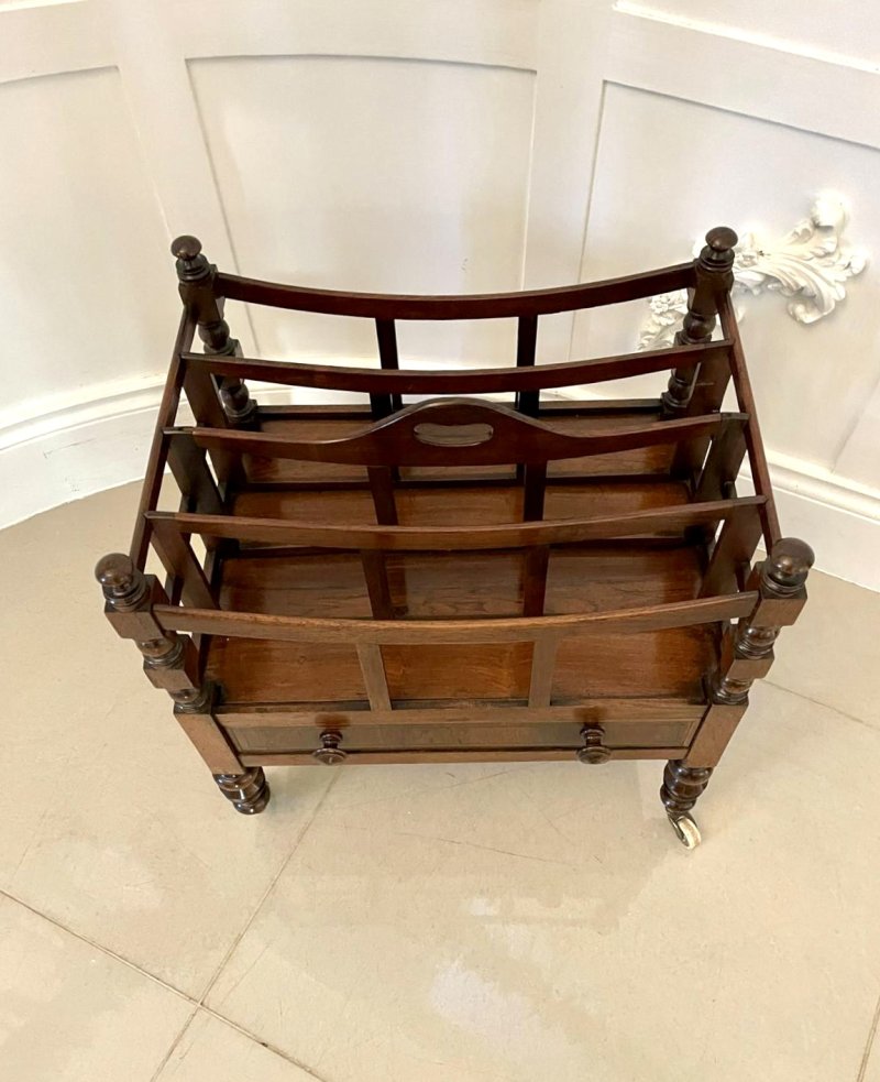 Antique George III Quality Mahogany Freestanding Canterbury - Image 8