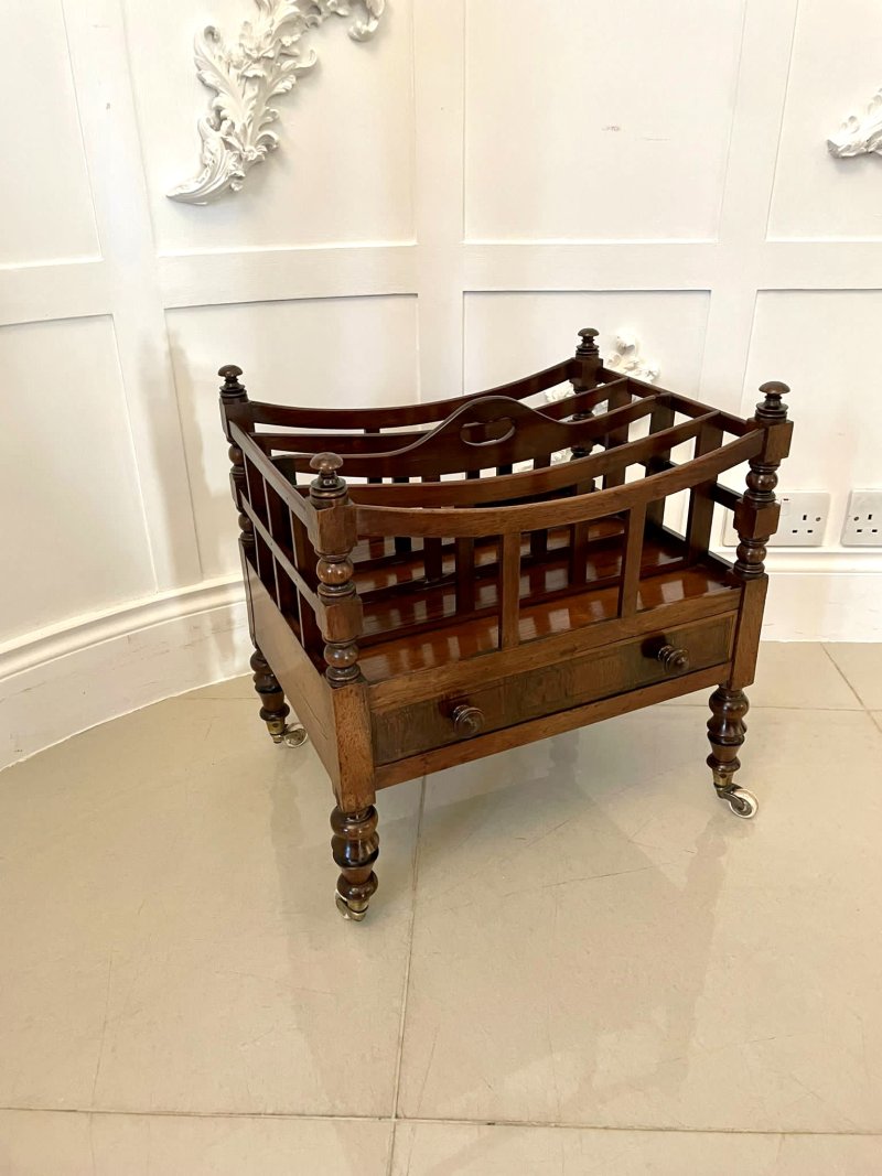 Antique George III Quality Mahogany Freestanding Canterbury