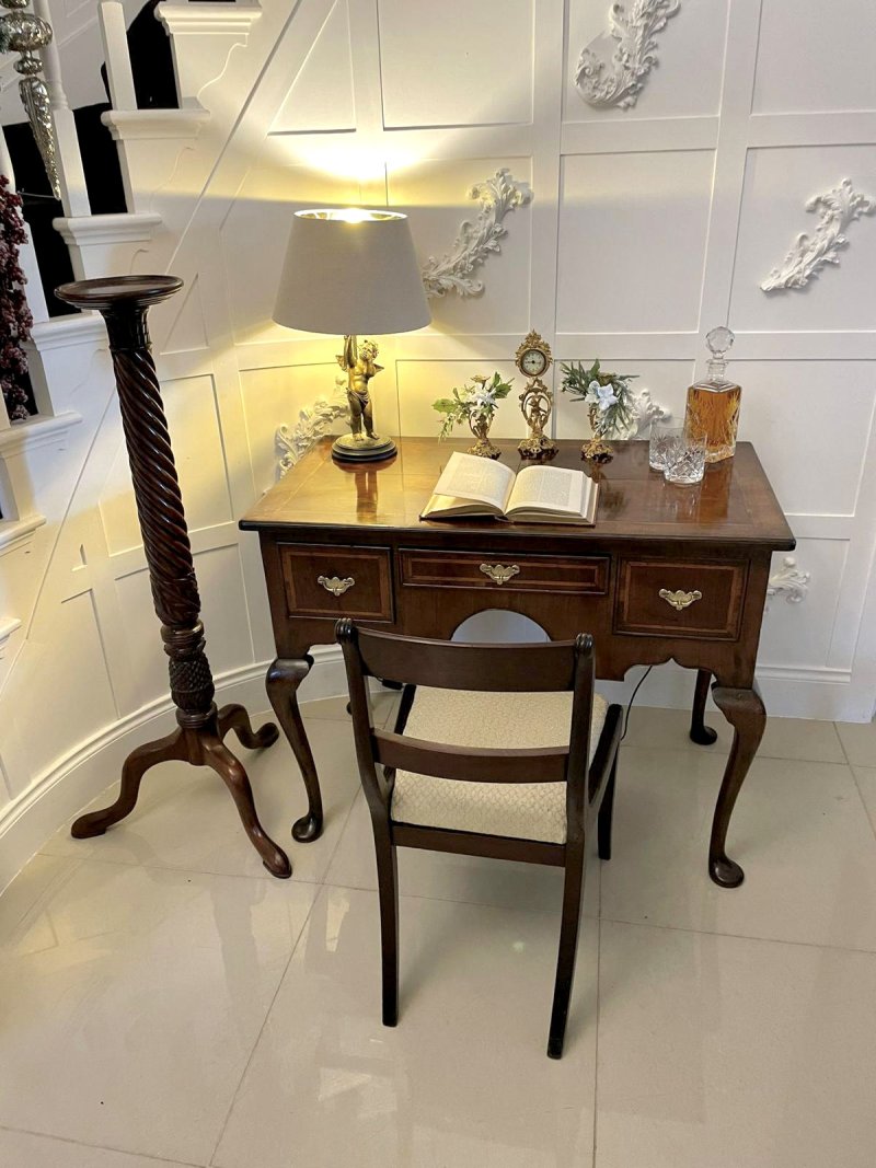 Large Antique Queen Anne Quality Walnut Lowboy - Image 3
