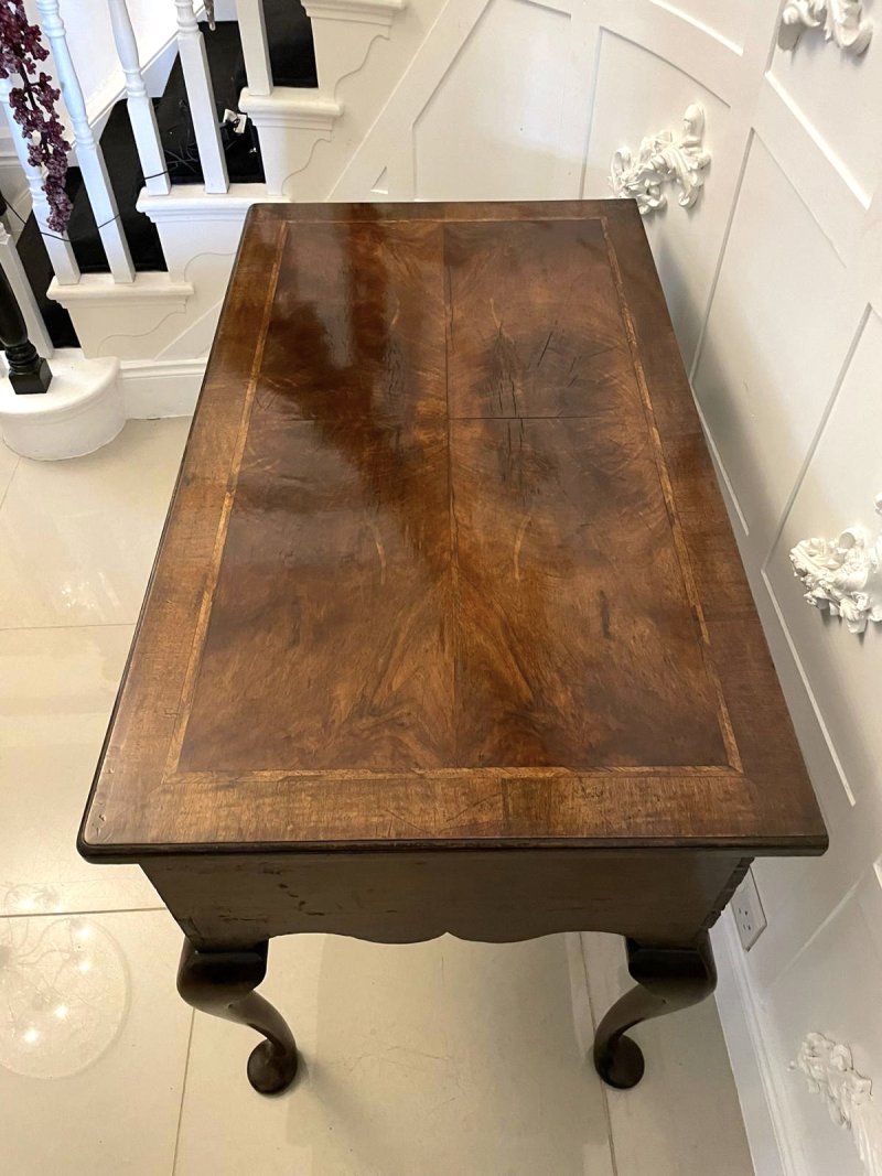 Large Antique Queen Anne Quality Walnut Lowboy - Image 10