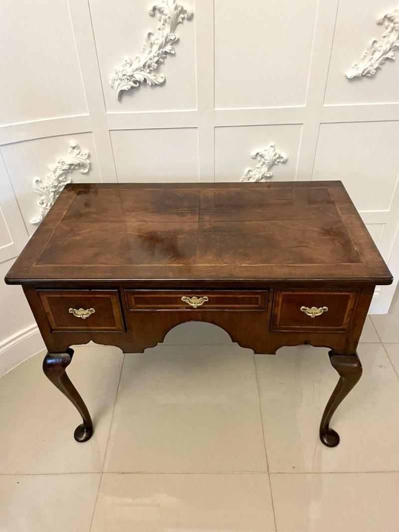 Large Antique Queen Anne Quality Walnut Lowboy - Image 4