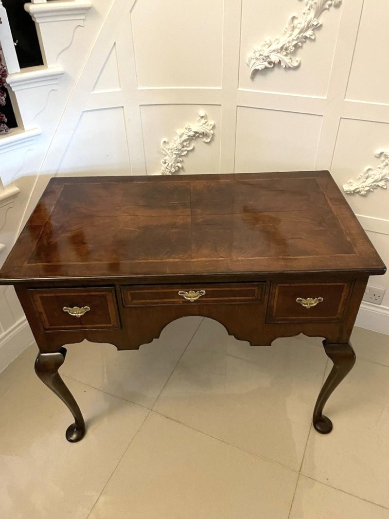 Large Antique Queen Anne Quality Walnut Lowboy - Image 8