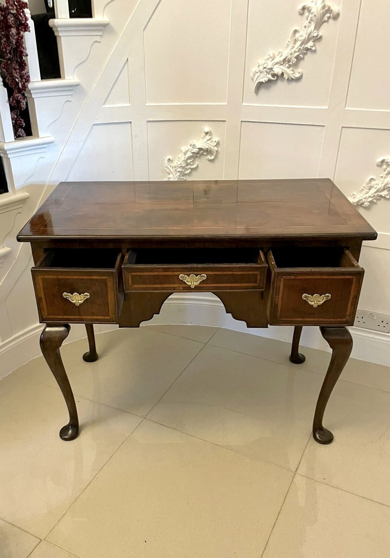 Large Antique Queen Anne Quality Walnut Lowboy - Image 7