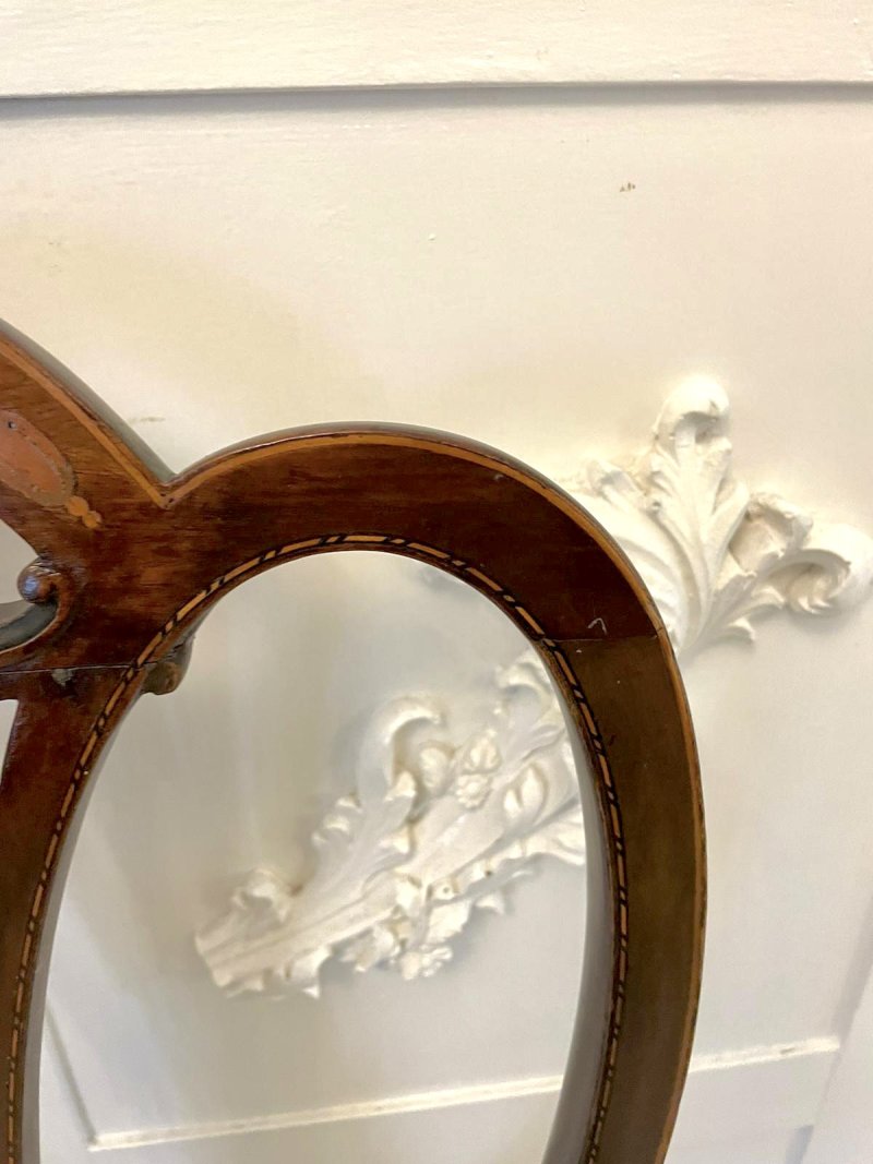 Pair of Antique Victorian Quality Mahogany Inlaid Side Chairs - Image 12