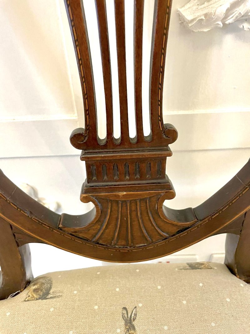 Pair of Antique Victorian Quality Mahogany Inlaid Side Chairs - Image 10