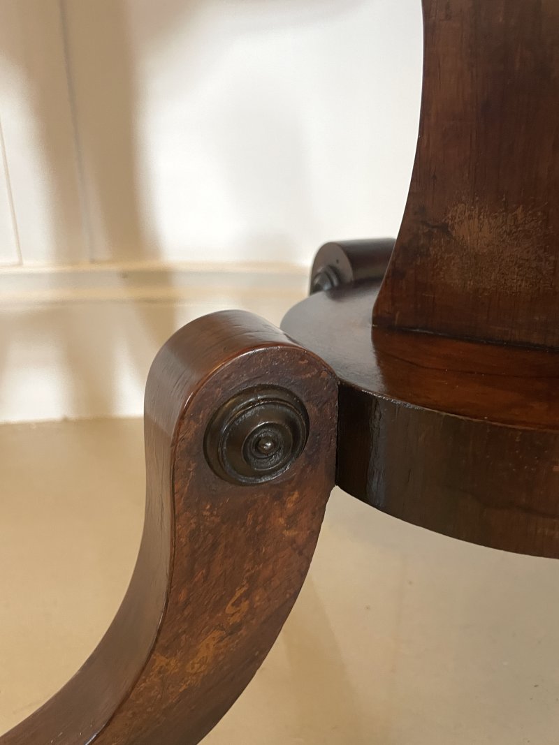 Antique Regency Quality Rosewood Free Standing Sewing/Lamp Table - Image 17