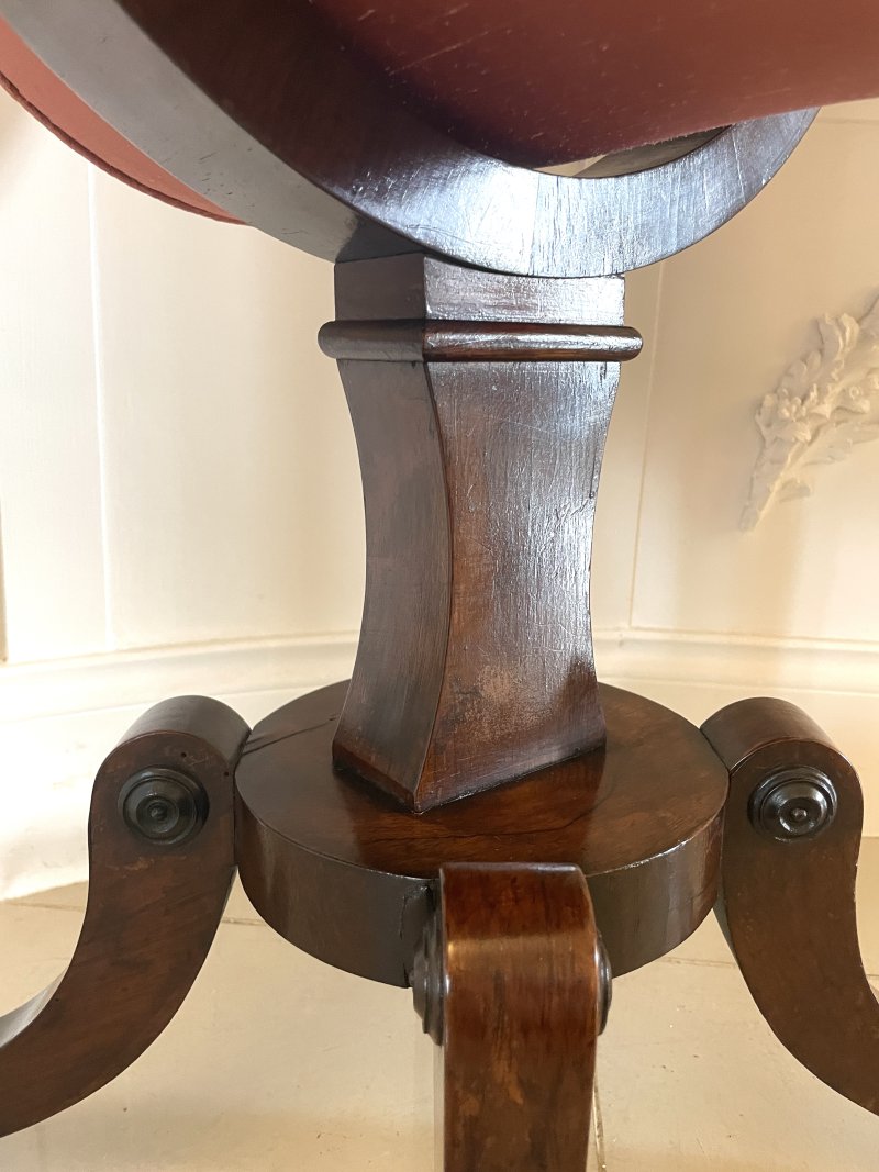 Antique Regency Quality Rosewood Free Standing Sewing/Lamp Table - Image 21