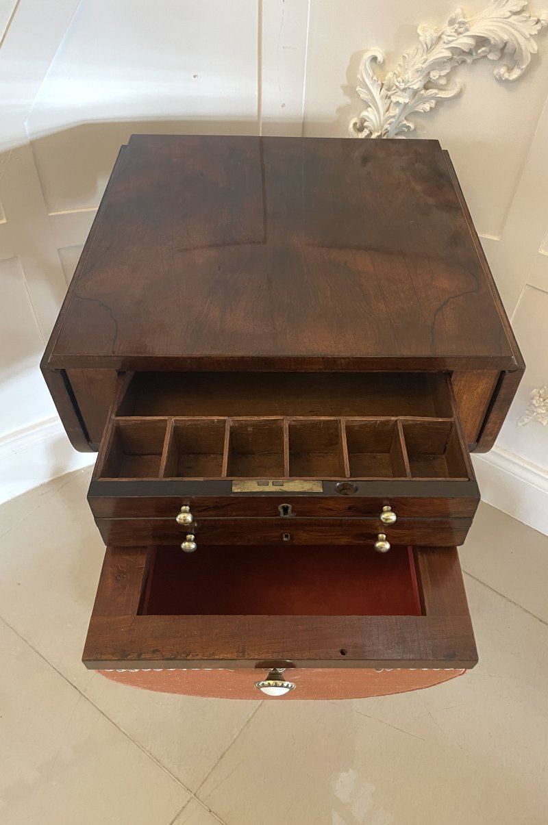 Antique Regency Quality Rosewood Free Standing Sewing/Lamp Table - Image 15