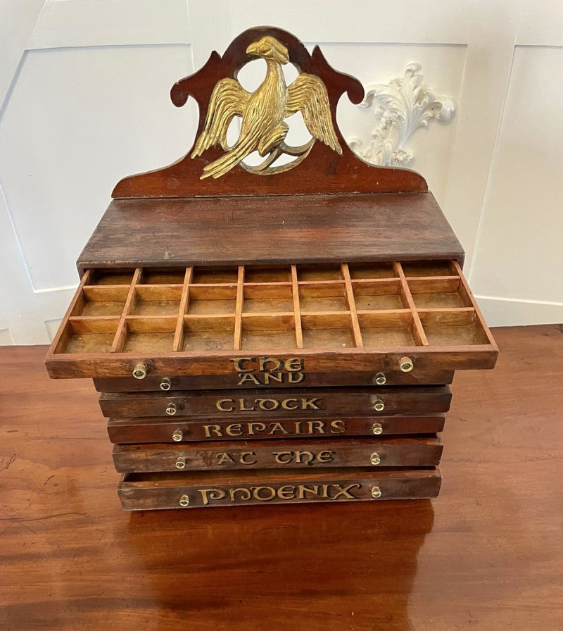 Unusual Antique Victorian Watch And Clock Repairer’s Chest - Image 3