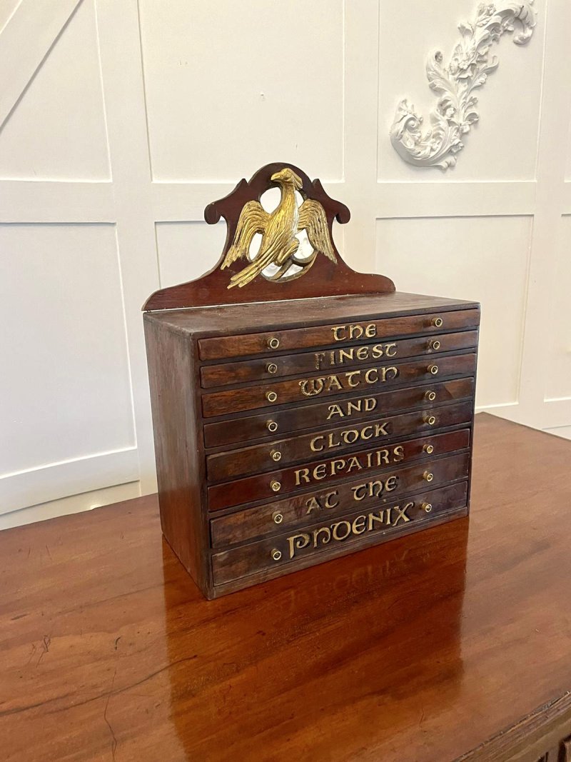 Unusual Antique Victorian Watch And Clock Repairer’s Chest - Image 6