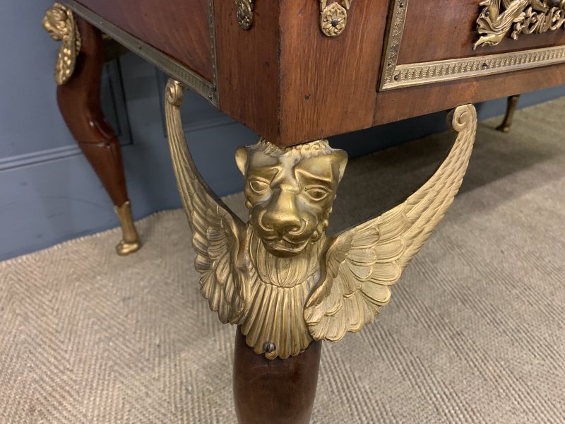 Large 19th Century French Empire Flame Mahogany Cylinder Desk - Image 7