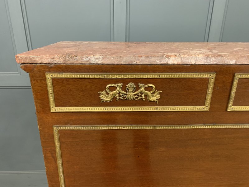 Large 19th Century French Empire Flame Mahogany Cylinder Desk - Image 14