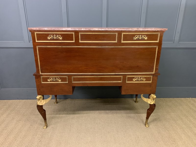 Large 19th Century French Empire Flame Mahogany Cylinder Desk - Image 15