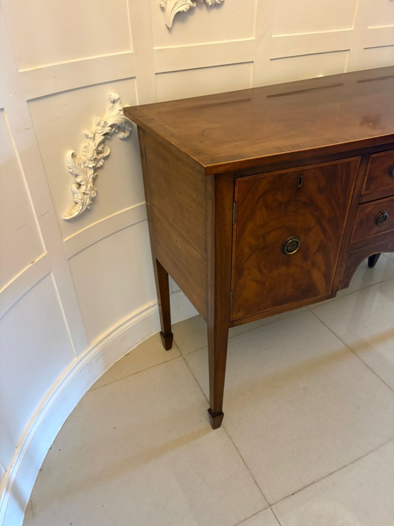 Antique Edwardian Flame Mahogany Bow Front Sideboard Buffet Cabinet - Image 5