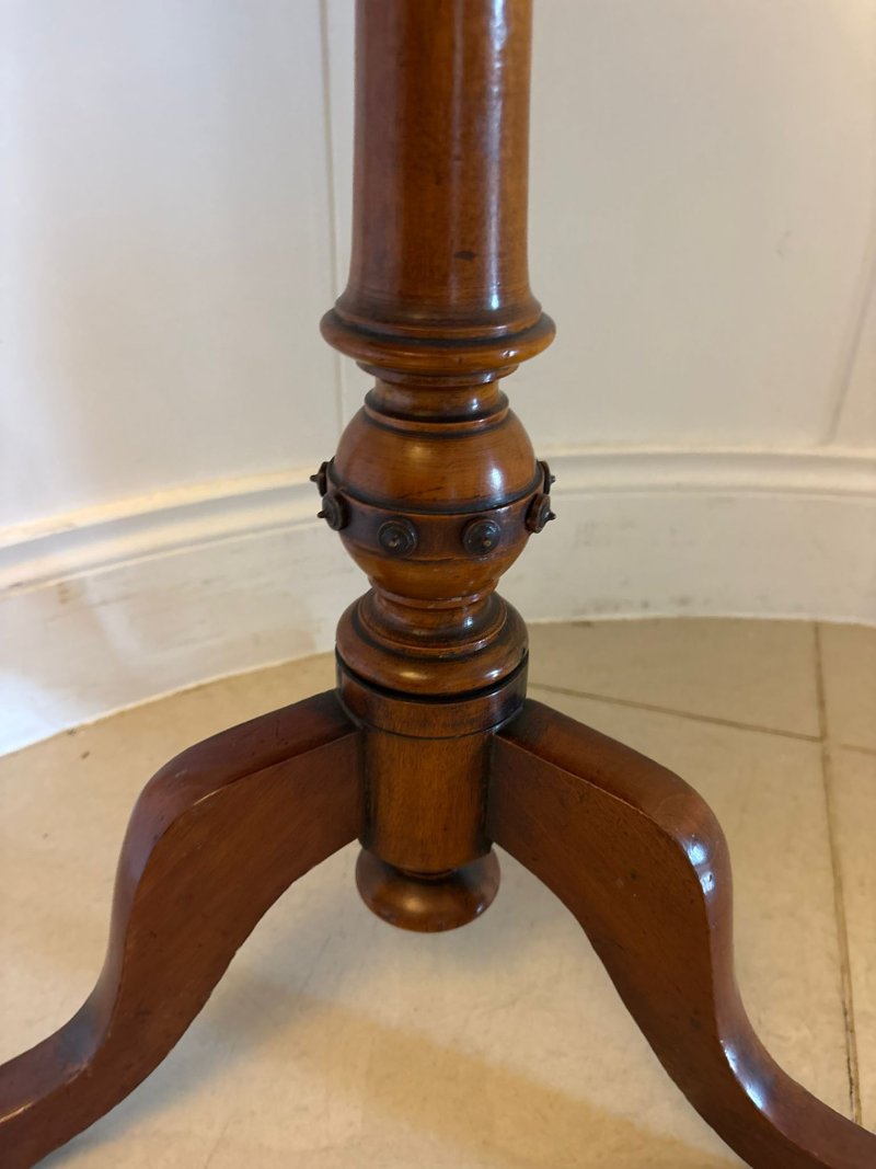 Antique Victorian Walnut Bobbin Gallery Lamp Table - Image 12