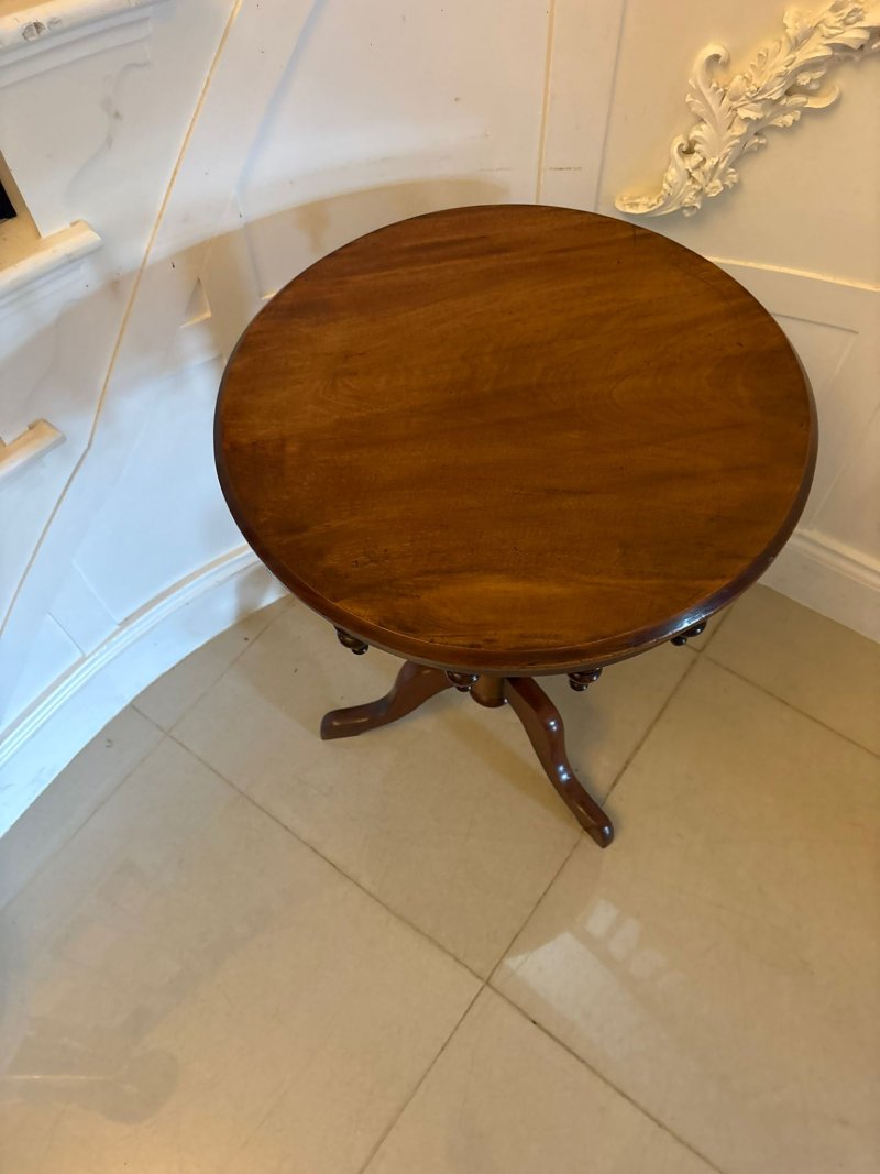 Antique Victorian Walnut Bobbin Gallery Lamp Table - Image 8