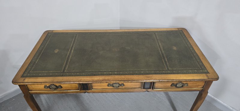Super French Oak Partners Library Desk - Image 9