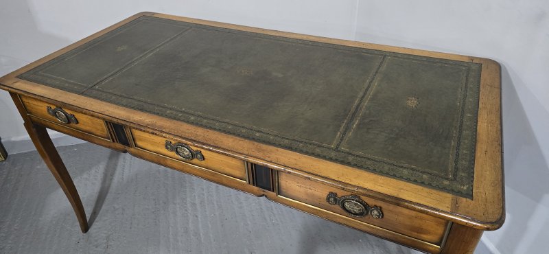 Super French Oak Partners Library Desk - Image 8