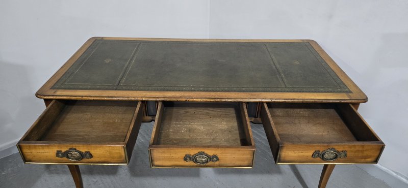 Super French Oak Partners Library Desk - Image 11