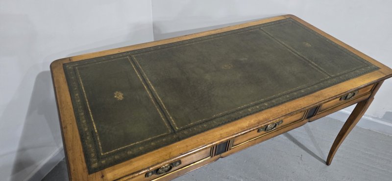 Super French Oak Partners Library Desk - Image 12